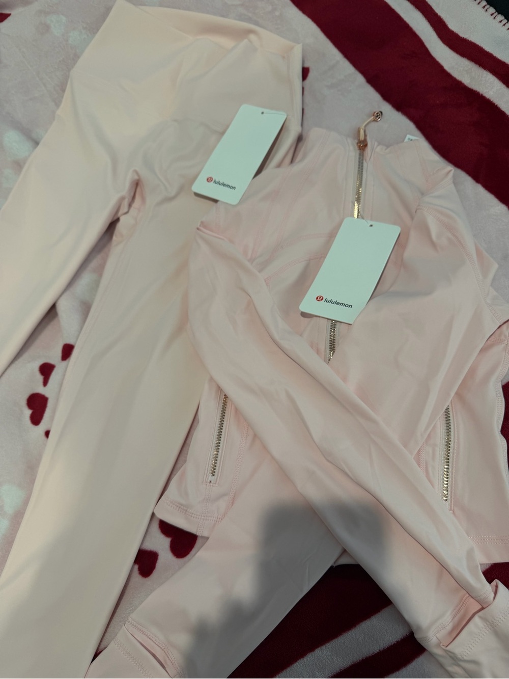 Lululemon Light Pink Athletic Jacket & Leggings Set